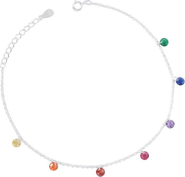 Lucky Star Jewelry Fußkettchen 925 Silber, Zirkonia, Damen - Bild 1
