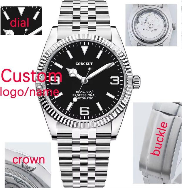 Cor Armbanduhr Automatik, Edelstahl, 39 mm, Herren, Schwarz, Silber - Bild 1