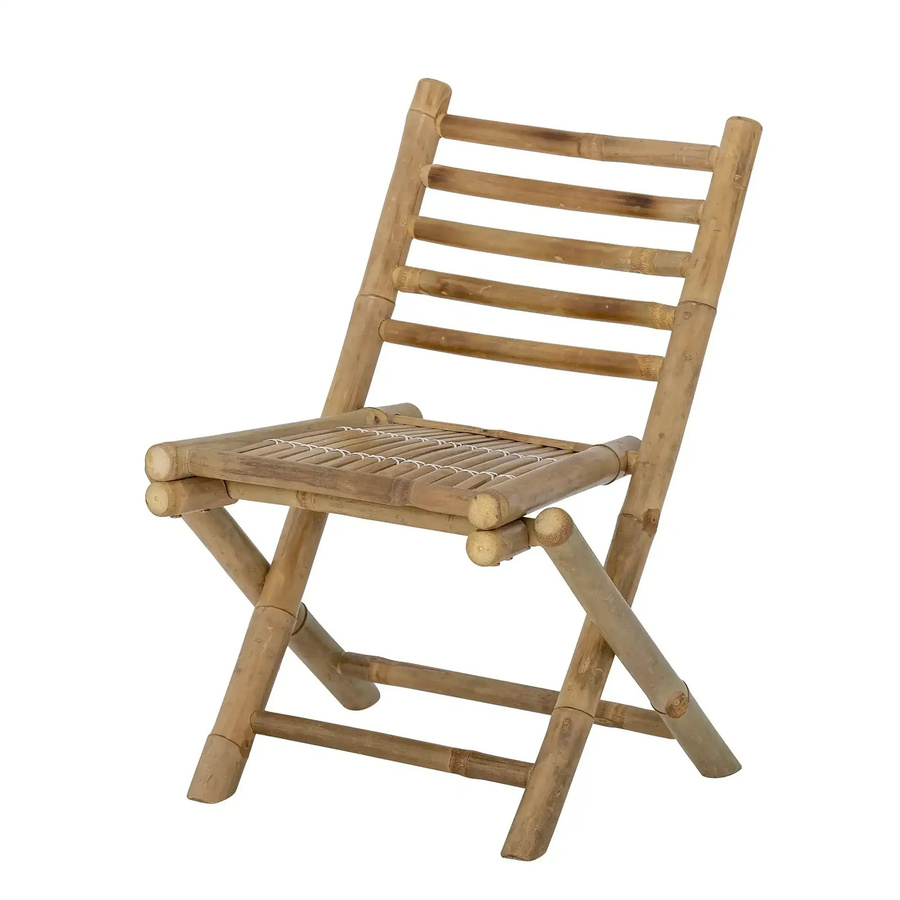 Bloomingville Mini Mini Sole Klappstuhl aus Bambus in Natur und Beige, H: 60 cm, B: 48 cm, T: 43 cm - Bild 1