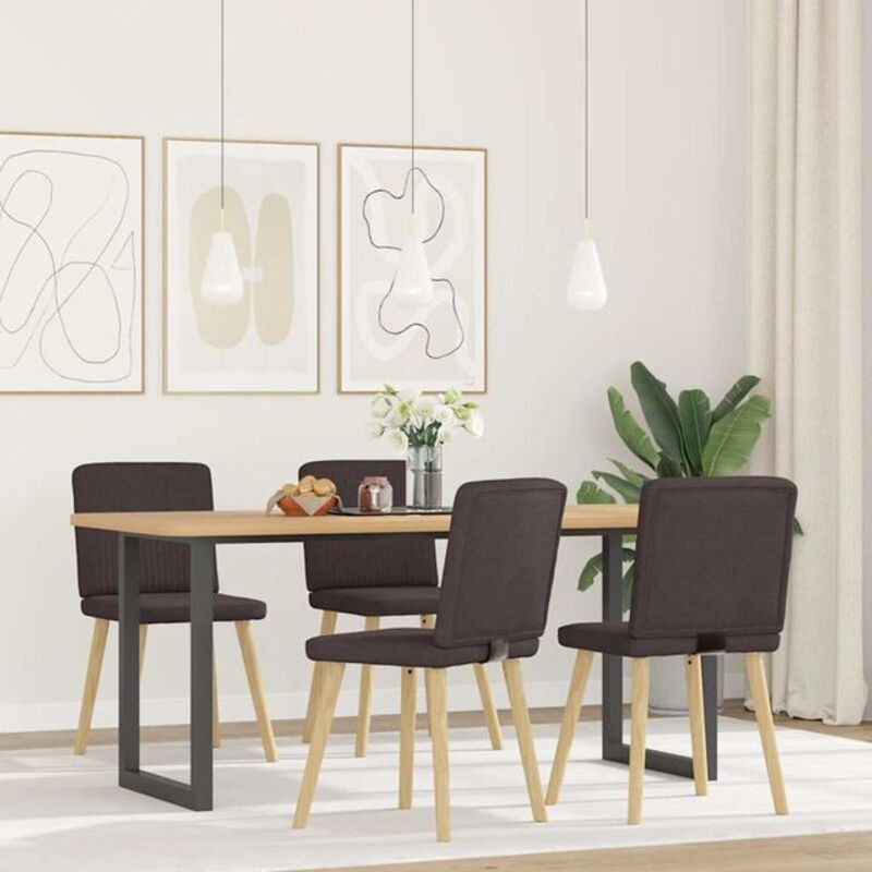Set aus 4 modernen Esszimmerstühlen von vidaxl in Braun aus Stoff - Bild 1