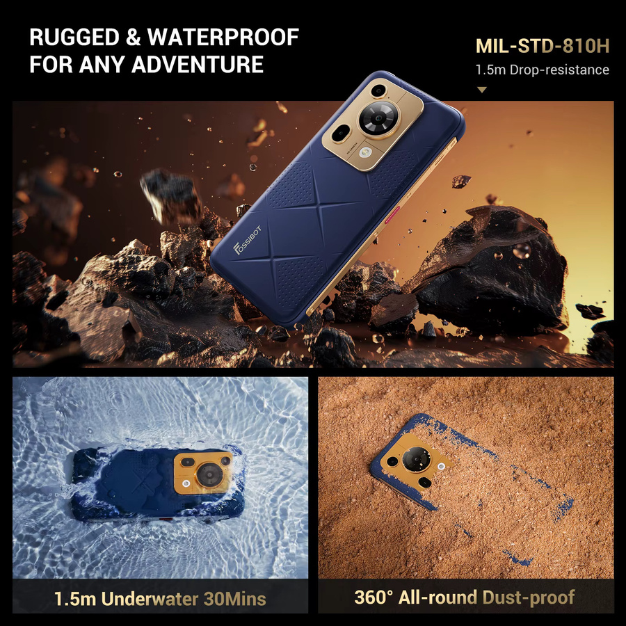 Fossibot F112 Pro 5G Robustes Smartphone in Grün mit 6,88 Zoll FHD+ 120Hz Display, 256GB Speicher, 71500mAh Akku, Android 14 und NFC - Bild 3
