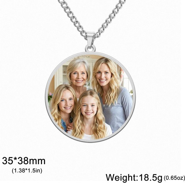 Anhänger Halskette Edelstahl, Silber, 45 cm, Unisex - Bild 1