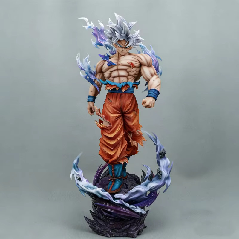 Bandai Dragon Ball Ultra Instinct Goku, PVC-Figur, 42 cm, austauschbare Doppelkopf-Statue - Bild 4