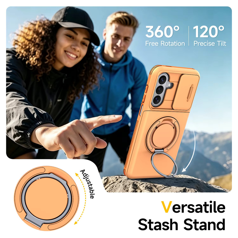 Schutzhülle für Samsung Galaxy A57 A27 A37 A17 A07 A56 A36 A26 A16 A06 A55 A35 A15 5G mit Kameraschutz und Kartenfach in Grün und Orange - Bild 5