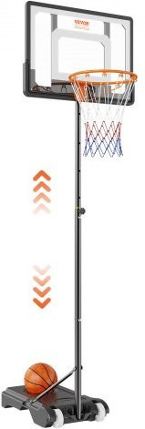 VEVOR Basketball Korb Set mit verstellbarer Höhe 152-213 cm, tragbares Basketballsystem mit 81 cm Backboard und Rollen für Innen und Außen - Bild 1