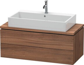 Duravit Waschtischunterschrank Compact L-Cube in Nussbaum Natur mit 2 Schubladen, Breite: 102 cm, Tiefe: 47,7 cm, Höhe: 40 cm - Bild 1