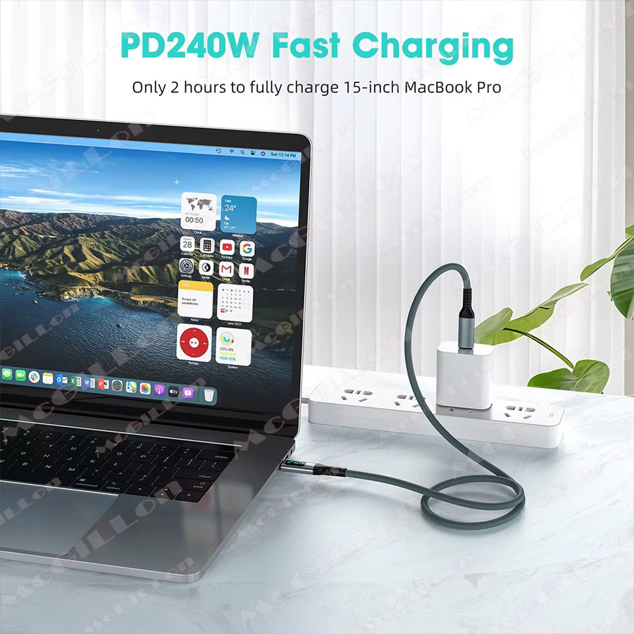 MCGILLON USB4.0 Typ-C zu Typ-C Kabel mit Digital Display, 240W Schnellladekabel für 8K@60Hz, USB-C Datenkabel für iPhone, Huawei, iPad und Laptop - Bild 2