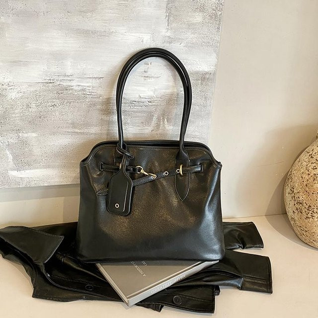 Handtasche Damen, PU-Leder, schwarz, 41x29x13cm - Bild 1
