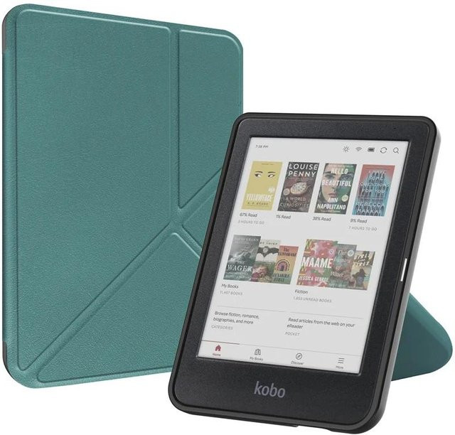 Smart Case Schutzhülle für Kobo Clara Colour und Kobo Clara BW mit Auto-Schlaf-Aufwach-Funktion und Mehrwinkel-Faltständer aus PU-Leder in Türkis - Bild 1
