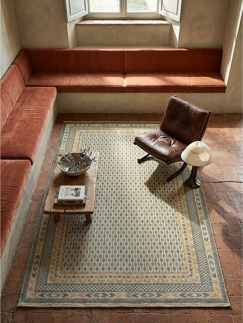 Jute-Teppich Kadima Design mit Ornament-Muster in Grün-Gelb, B/T: 120 x 170 cm - Bild 1