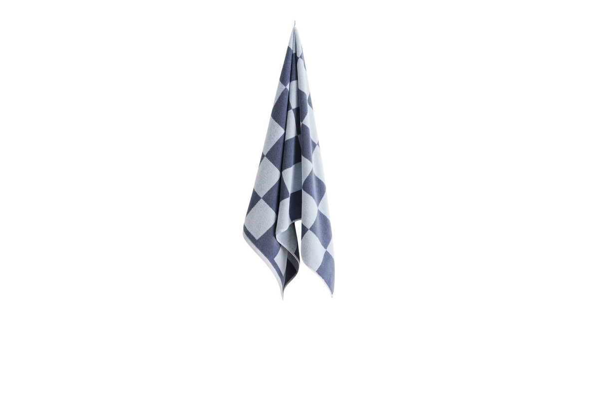 HAY Check Badetuch aus Baumwolle in Blau mit Karomuster, Breite: 70 cm, Höhe: 136 cm - Bild 2