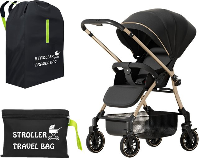 Universal Baby Kinderwagen Organizer und Reisetasche mit Schultergurt in Schwarz - Bild 1