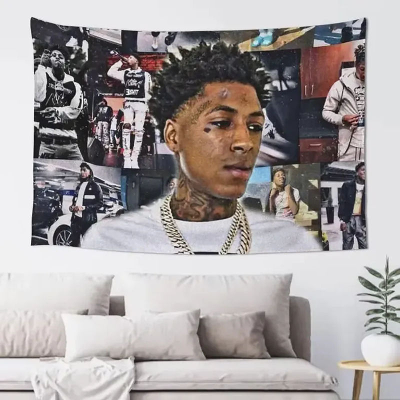 VIKAMA Wandteppich YoungBoy Never Broke Again Hip-Hop-Rapper Porträt, mehrfarbig, Textil, B/H: 60 x 40 cm - Bild 2