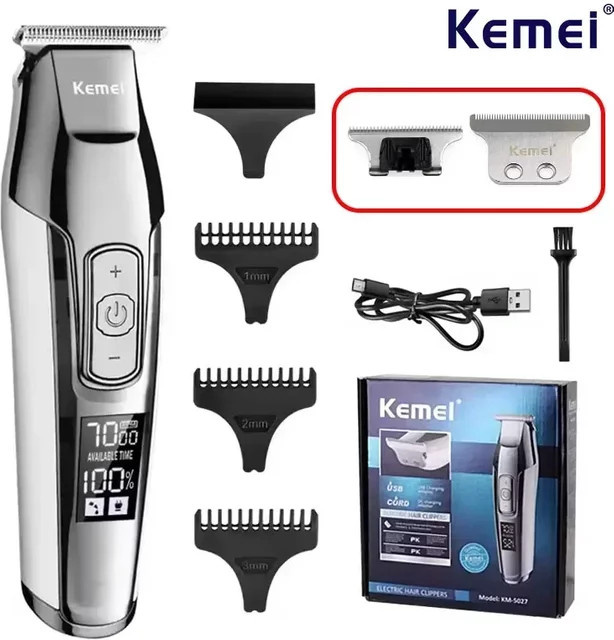 Kemei Haarschneidemaschine KM-5027, Silber, Unisex - Bild 1