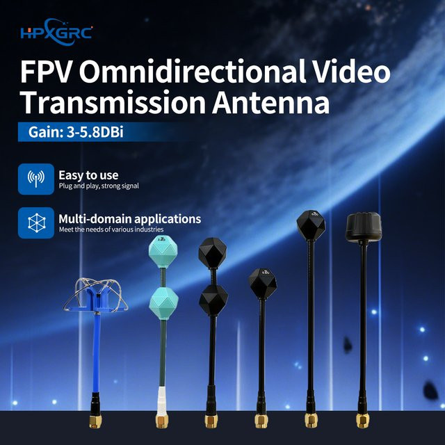 HawkSpeed Dual-Frequenz Antenne 3,3G/4,9GHz/5,8GHz RHCP HighGain mit SMA und RP-SMA Anschlüssen für Drohnen - Bild 1