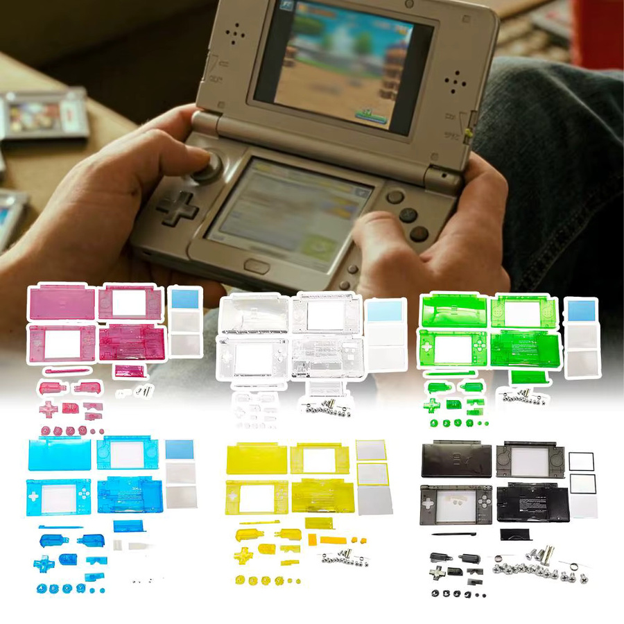 Ersatzgehäuse-Kit für Nintendo DS Lite Konsole mit Tasten, Schrauben und Zubehör in Weiß und Multicolour - Bild 3