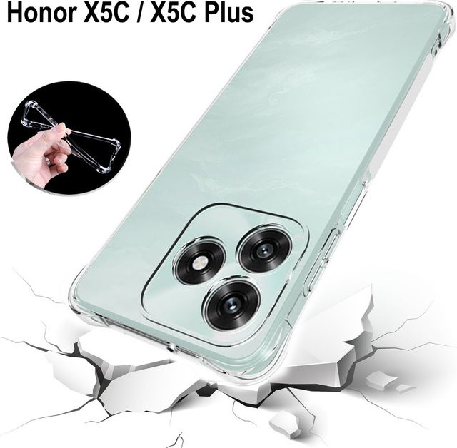Stoßfeste Silikon-Schutzhülle für Honor X5C und Honor X5C Plus 4G in Transparent - Bild 1