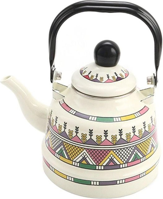 Pinxuan Emaille Teekessel im Vintage-Stil mit herausnehmbarem Deckel, 1,1 l - Bild 1