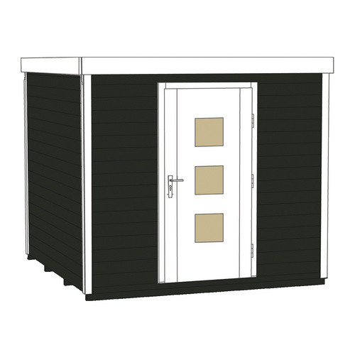 WEKA Holz-Gartenhaus wekaLine 413 Gr. 2 in Anthrazit mit Flachdach und Vordach, B/T/H: 310 x 310 x 244 cm - Bild 3