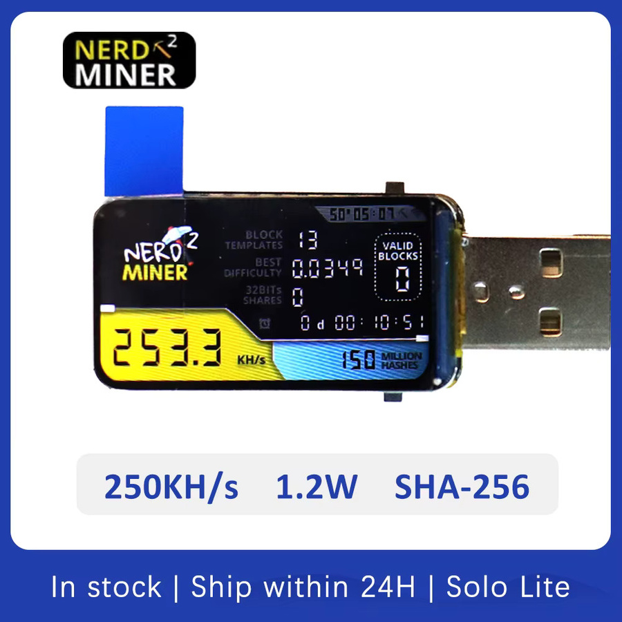 Lucky Miner NerdMiner Mini USB Bitcoin Miner mit LCD Display in Schwarz - Bild 5