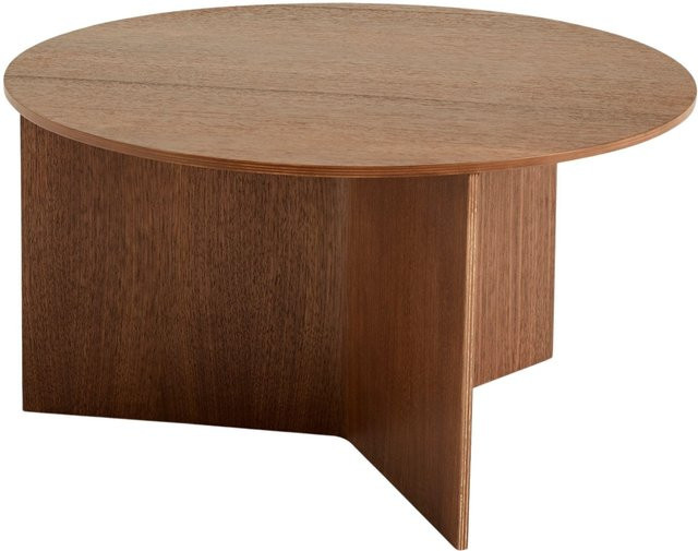 HAY Slit Beistelltisch Wood Rund XL in Braun aus Eichen- und Nussbaum-Furnier - Bild 1