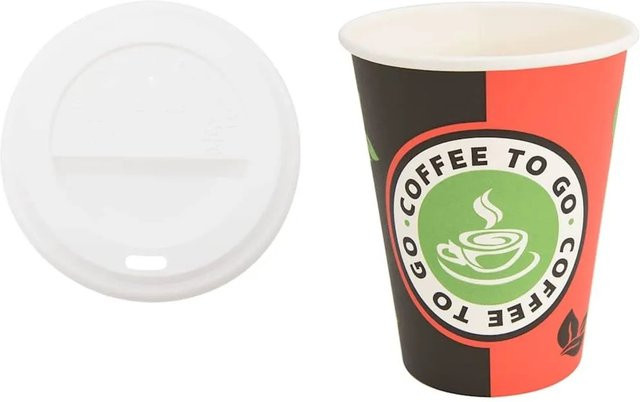 DELUKE Coffee To Go Pappbecher mit Deckel, 1000 Stück, 300 ml, Einwegbecher aus Pappe, Mehrfarbig - Bild 1