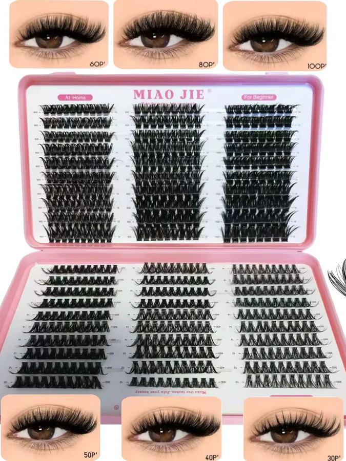 MIAOJIE Cluster-Wimpern, gemischte Längen, Unisex - Bild 7