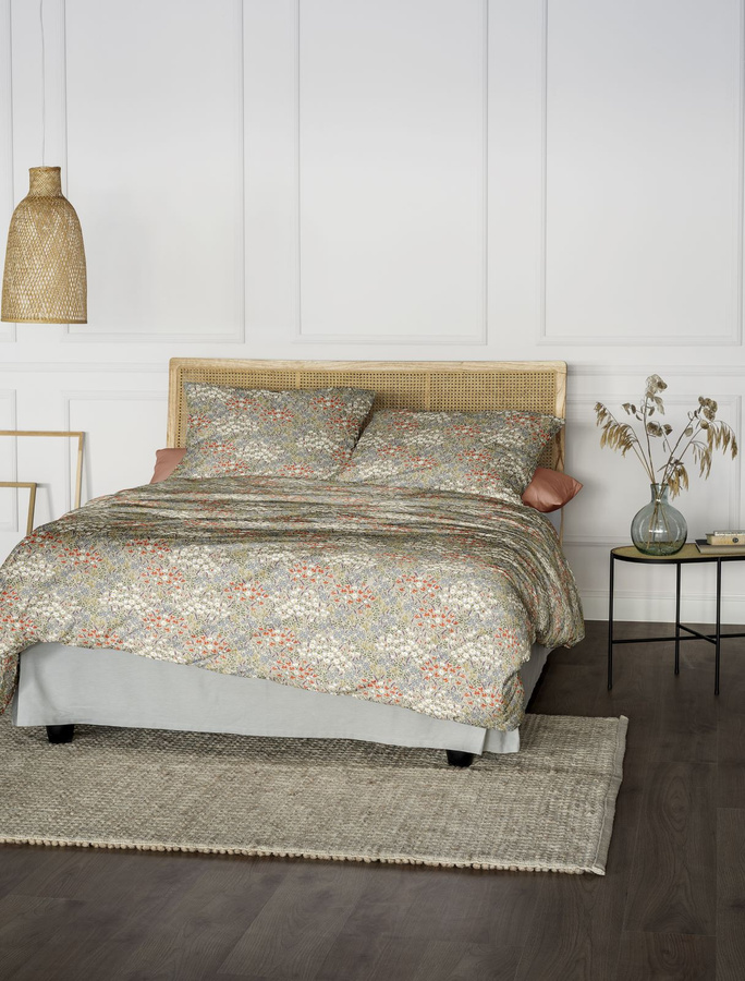 Glamour 8518-80 Mako-Satin Bettwäsche Set Irisette Floral Braun mit Bettbezug und Kissenbezug B/H: 155 x 220 cm und 80 x 80 cm - Bild 1