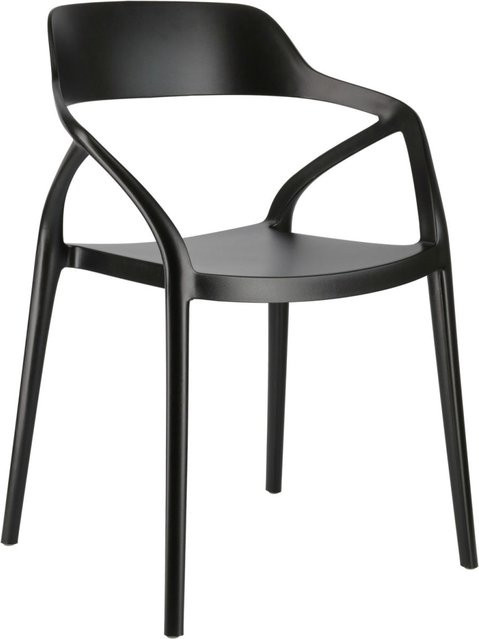 PULSIVA Kunststoff Stuhl Soreva in Schwarz, 4er Pack, B/T/H: 56,5 x 52,5 x 80 cm - Bild 1