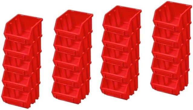 PROREGAL SuperSparSet 20 Stück Sichtlagerboxen aus Polypropylen in Rot, H x B x T: 7,5 x 11,6 x 11,2 cm - Bild 1