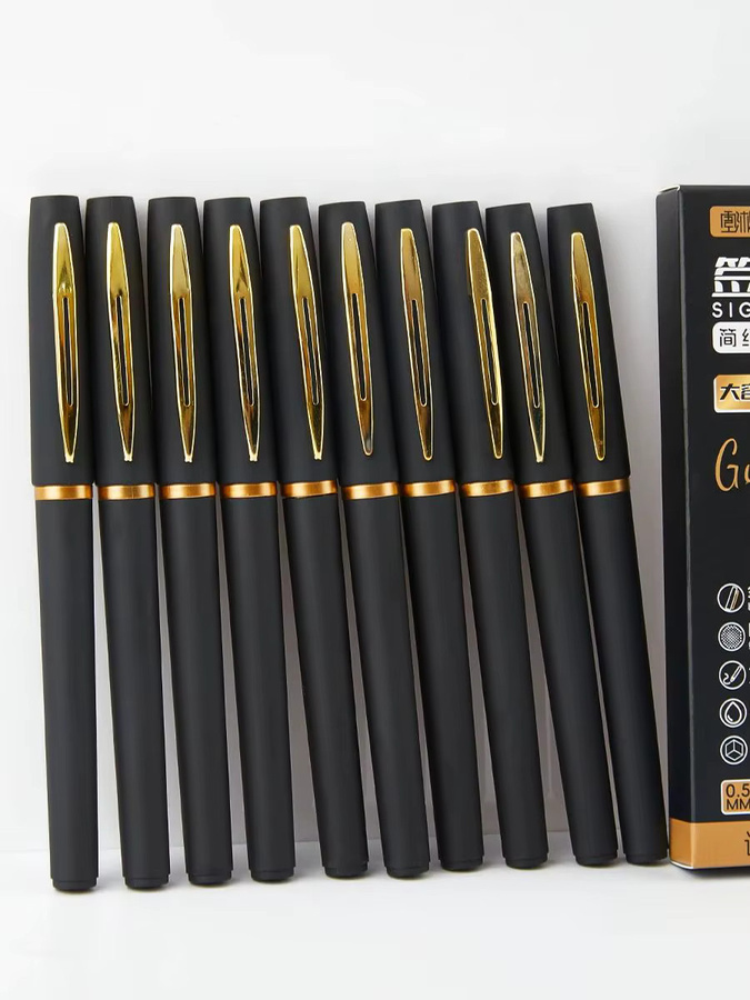 5 Stück goldfarbene Metall-Stiftklammern für Büro-Gelstifte und Tintensignaturstifte - Bild 3