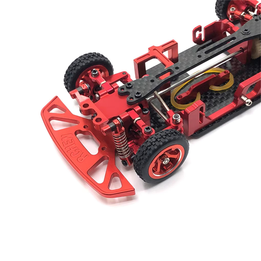 Wltoys Metall-Carrosserie-Chassis-Rahmenset, 1:28, Carbon Faser, Blau, Zubehör - Bild 3