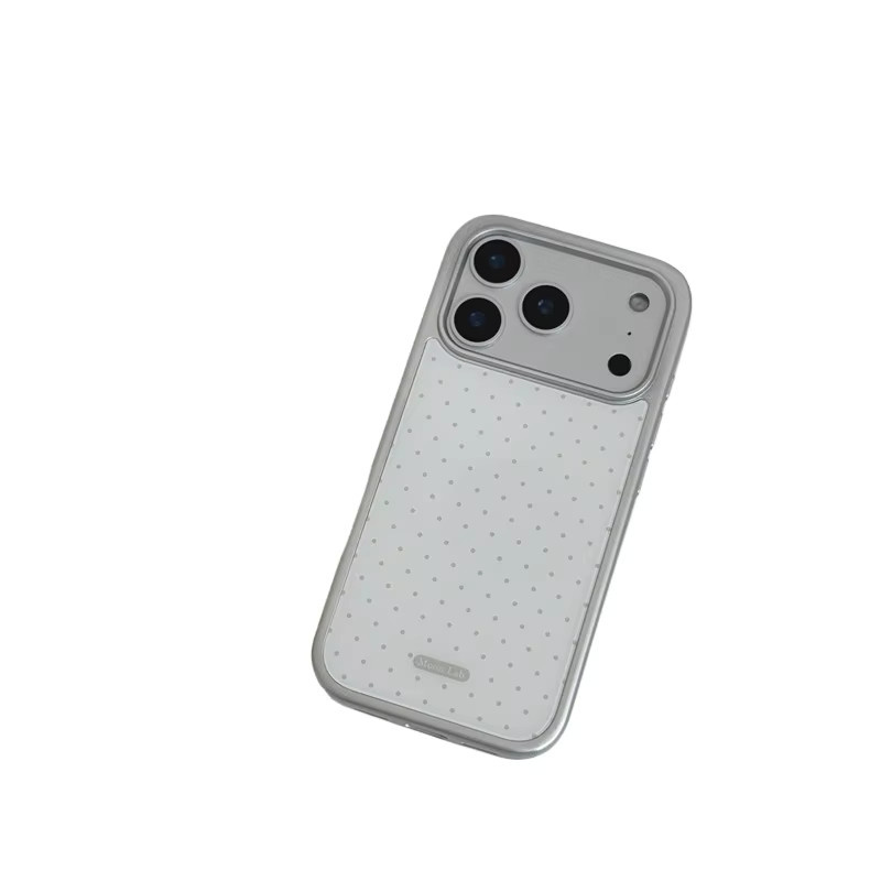 DecoPhone Handyhülle mit grau-weißem Punktmuster in Silber für iPhone XR bis iPhone 17 Pro Max - Bild 2