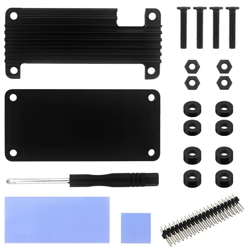 Aluminium-Kühlgehäuse für Raspberry Pi Zero 2 W in Schwarz mit Silikon-Pad und passiver Kühlung - Bild 5