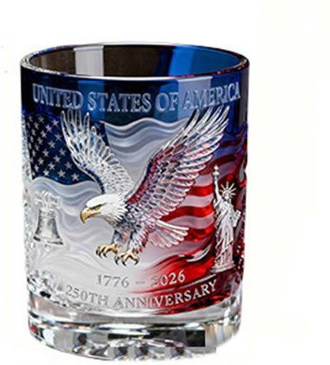 Manjianjing Whiskeyglas Amerika 250. Jubiläum Transparent Tumbler für Bourbon und Cocktails - Bild 1