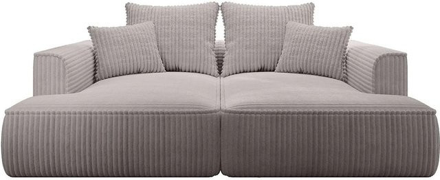 Vente-unique Sofa Pineta in Lichtgrau mit Cord-Bezug, Breite: 230 cm - Bild 1