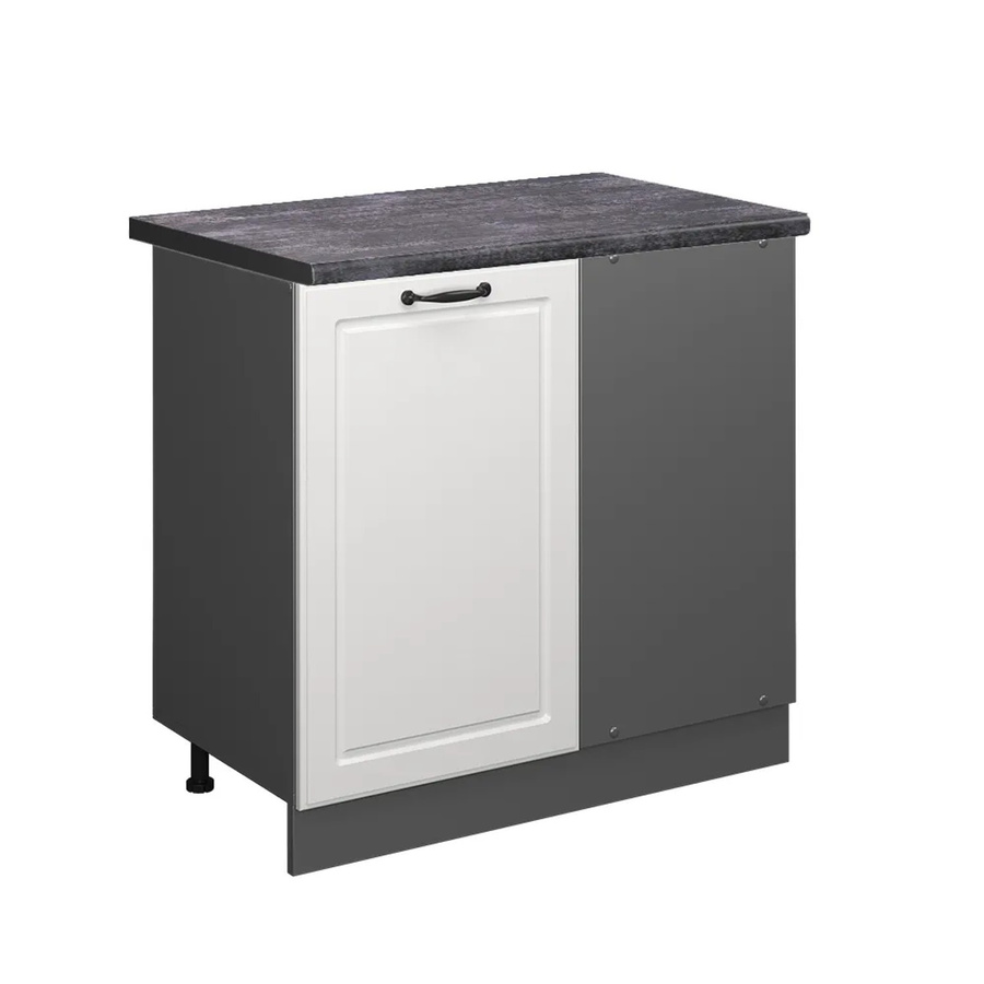 Vicco Eckunterschrank R-Line Landhaus Stil in Weiß und Anthrazit mit Scharniertüren, B/T/H: 86 x 60 x 81,6 cm - Bild 2