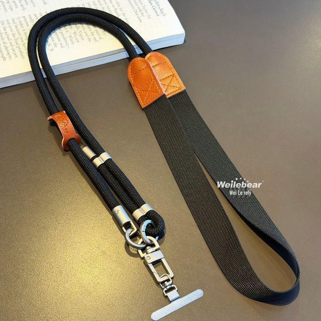 Chose One Crossbody-Handy-Lanyard in Schwarz mit verstellbarem Riemen - Bild 1
