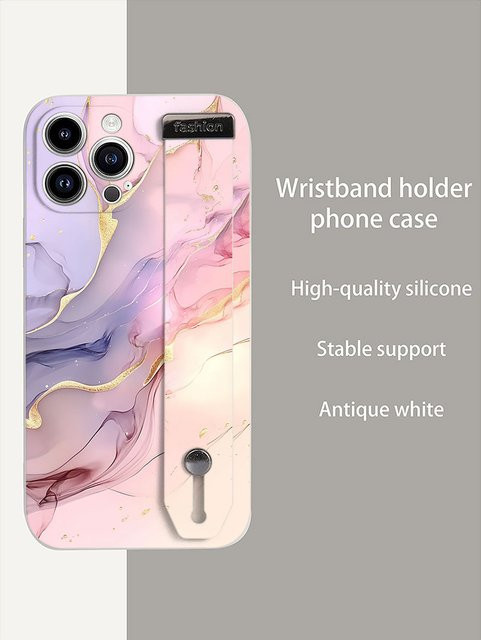 Handyhülle aus flüssigem Silikon mit Marmormuster für iPhone 11 bis iPhone 17 Pro Max in Weiß und Multicolour - Bild 1