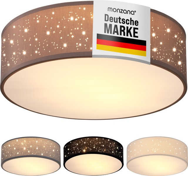 Monzana Deckenlampe Sternenhimmel in Taupe und Beige aus Stoff und Aluminium, Durchmesser: 38 cm - Bild 1
