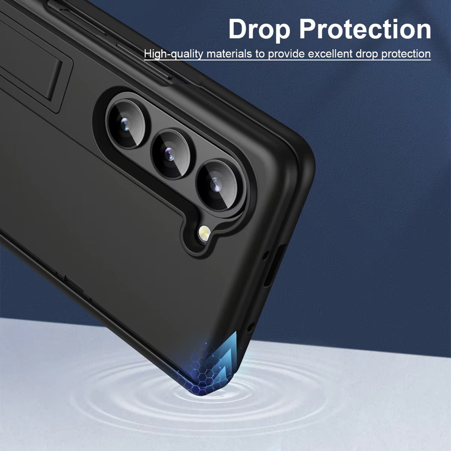 Displayschutzfolie mit integriertem Ständer und Scharnierschutz für Samsung Galaxy Fold7, Fold6, Fold5, Fold4 und Fold3 in Schwarz und Grün - Bild 4