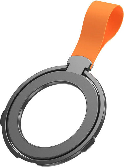 ZUIDID Magnethalter für MagSafe mit rotierender Funktion als tragbarer Desktop-Ringständer für iPhone 17 16 15 14 Serie, Schwarz/Orange - Bild 1