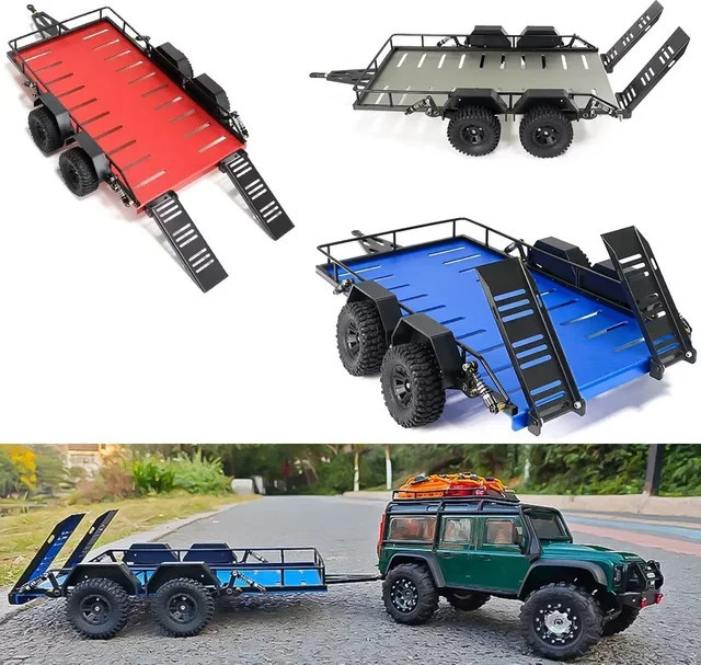TIMEA Autoanhänger, Metall, 1:18, Blau, Zubehör - Bild 1