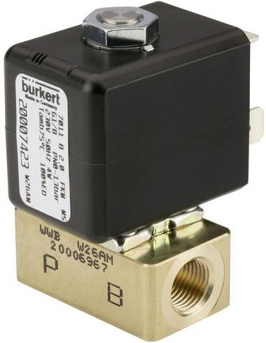 Bürkert Magnetventil 20074767 7011 in Schwarz mit 24V Spannung - Bild 1