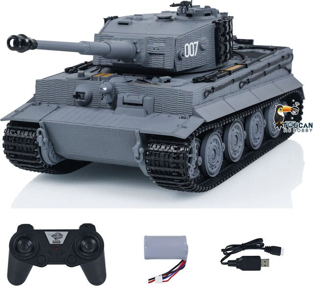 Taigen RC Kampfpanzer Tiger I, 1:24, Funksteuerung, Infrarot, Fahrzeugspielzeug - Bild 1