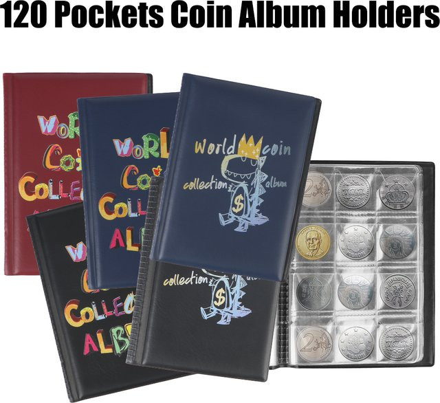 Münzalbum in Schwarz mit 120 Taschen für deine Münzsammlung aus Kunststoff - Bild 1