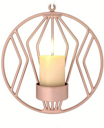 SZ-Damai Wand-Kerzenhalter aus Metall im europäischen Art-Deco-Stil, geometrisches Design in Beige
