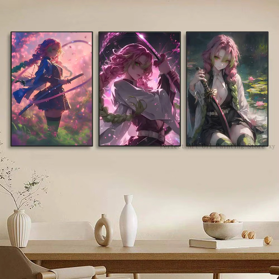 Selbstklebendes Anime Kanroji Mitsuri Poster von Bilibili, wasserfestes Wandbild in Mehrfarben, rechteckig - Bild 4
