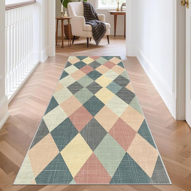 Moderner Läufer Teppich Lodestar mit geometrischem Farbblock Design, rutschfest und waschbar, Mehrfarbig, B/T: 40 x 120 cm - Bild 1