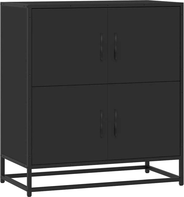 vidaXL Sideboard Schwarz in mattem Holzwerkstoff und Metall mit industrieller Note, B/T/H: 68 x 35 x 76 cm - Bild 1